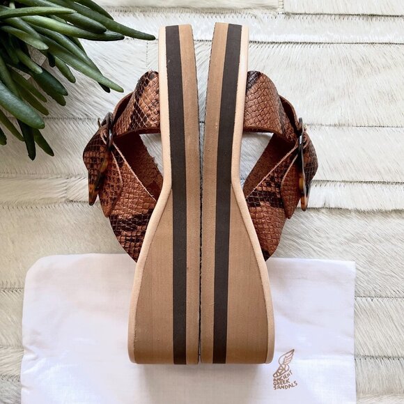 Ancient Greek Sandals Thais Rainbow Wedge Sandals in Python Tampa - Picture 7 of 12